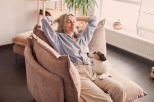 Woman relaxing benefiting from energy therapy in Ashburn, VA